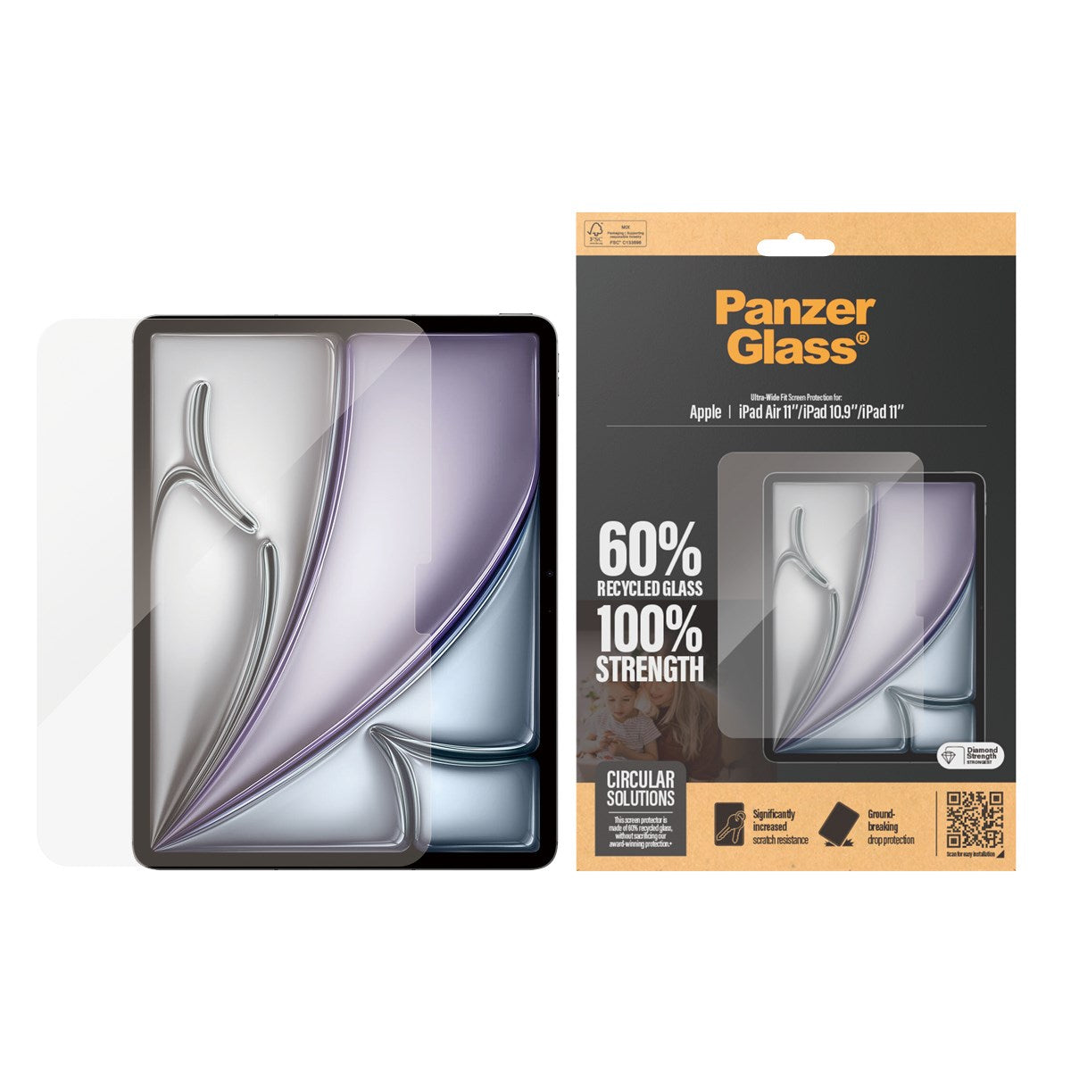 PanzerGlass® Screen Protector iPad Air 11'' (2024-2025) | iPad 10.9'' (2022) | iPad 11'' (2025) | Ultra-Wide Fit